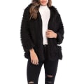 Miniatyrbillede 1 af 5: Dame Hætte Kort Frakke Casual Langærmet Løs Faux Shearling Lynlås Varm Cardigan 2XL B