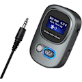 Miniatyrbillede 1 af 5: Bluetooth 5.3 Sender og Modtager Bluetooth Adapter Audio med LED Display Håndfri Opkald 3.5mm Bluetooth Aux Adapter