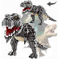 Miniatyrbillede 4 af 4: Tyrannosaurus Rex 1530 Dele Mikro Dinosaur Byggeklodser Sæt, DIY Mini Klods Legetøjssæt