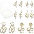 Miniatyrbild 1 av 5: 12 st Alloy Snake Charms Metalldjur Kobra Orm Mönster Berlocker Länkar Kopplingar med Hål för Smyckestillverkning