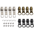 Miniatyrbillede 1 af 5: 12 Stk. #5 Lynlås Slider Reparationssæt Sort Bronze Og Sølv Lynlås Slidere Lynlås Træk Udskiftning Til Metal Plast Og Nylon Spiral Jakke Lynlåse