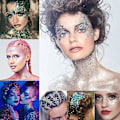 Miniatyrbild 3 av 5: Laser Flash Powder Patch Nail Flash Powder Block Holografisk Flash Med Olika Storlekar Och Former style1