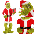 Miniatyrbillede 4 af 5: Grønt Monster Julekostume - 6 dele Julemandssæt Julemandsdragt M