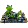 Miniatyrbillede 1 af 5: Vand Flydende Frø Have Dam Statue Resin Vand Flydende Frø Ornament Figur Statue Håndværk Sød Roende Frø Statue Gård Plæne Dekorationer Frø O Style 3