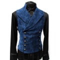 Miniatyrbillede 1 af 5: Herre Victorian Suit Vest, Steampunk Gotisk Vest Navy S