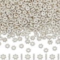 Pikkukuva 1 / 5: 1 Laatikko 600kpl Hopeisia Daisy-helmiä 6mm Kukka Välihelmet Bulkki Tiibetiläinen Metalliseos Mini Pyöreä Lumihiutale Rondelle Löysät Korut Helmi Korujen Valmistukseen Sup