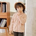 Miniatyrbillede 4 af 5: Dobbeltsidet fleecejakke til børn, langærmet plys lynlås overtøj, løs pasform 100cm Pink