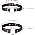 Miniatyrbillede 6 af 6: 4 Stykker Læder Choker Halskæde, Farverige Punk Style Gotiske Choker Halskæder PU Læder Choker Halskæder til Kvinder Tilbehør