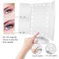 Miniatyrbillede 2 af 5: Makeup Spejl, triptykon Forstørrelsesspejl 21 stk. LED'er, 10x/3x/2x Belyst Spejl Touch Screen, dobbelt Strømforsyning, 180 Justerbar