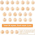 Pikkukuva 3 / 5: 52 kpl A~Z Puu Aakkoset Kirjainhelmet Pyöreät Puuhelmet Reiällä Helmien Reikä: 4mm