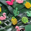 Miniatyrbillede 5 af 5: Træ Tegnestifter Flamingo Ananas Kaktus Palmeblad Tegnestifter Dekorative Tegnestifter Søde Tegnestifter (30 stk)