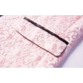 Miniatyrbillede 4 af 5: Herre Blomstret Revers Blazer Jakkesæt Print Dinner Smokingjakke pink l