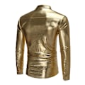 Pikkukuva 1 / 4: Miesten kiiltävät slim fit -pitkähihaiset yökerhopaidat Gold M