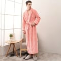 Miniatyrbild 1 av 9: 1 st par stil badrock, tjock långärmad lång badrock, supermjuk loungewear, lång rock för höst och vinter, badrumstillbehör XL orange
