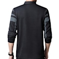 Miniatyrbillede 3 af 5: Langærmet poloshirts til mænd, afslappede stilfulde skjorter Grey XL