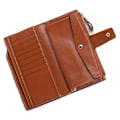 Miniatyrbild 5 av 5: Retro Stil Toppskikts Läder Tri-fold Multifunktionell Kortfack Dragkedja Plånbok för Kvinnor