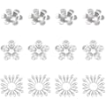Miniatyrbilde 1 av 5: Om lag 60 stk. 3 Størrelser Multi-Petal Blomst Perlehetter 18/20/25mm Kirurgisk Stål Spacerhetter Perlehette Spacere for Armbånd Halskjede Smykkefremstilling Rustfritt