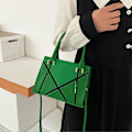 Miniatyrbillede 3 af 5: Dame Skuldertaske Retro Klassisk Håndtaske Pu Læder Clutch Taske Med Lynlås green