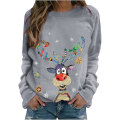 Miniatyrbillede 1 af 5: Langærmede juletoppe til kvinder, løse og behagelige O-hals pullovers style 1 XL