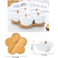 Miniatyrbillede 2 af 5: 11 tommer keramiske serveringsfade med bambusbakke og låg, 5 aftagelige snackskåle, relish-bakke til slik, nødder, frugter, chips og dip