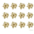 Miniatyrbild 1 av 5: 12 st julblommor, konstgjorda julblommor, glitter julstjärna julgransprydnader, glitter julgran, konstgjorda blommor jul