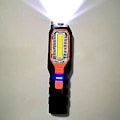 Pikkukuva 4 / 5: USB Ladattava LED Taskulamppu Työvalo Lamppu LEDit Tukiteline Kääntyvä Koukku Leirintään Korjaamolle Autonkorjaukseen Usb rechargeable Blue