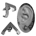Miniatyrbillede 1 af 5: Sort 925 sterlingsølv herre øreringe studs usædvanlig unik valentinsdagsgave til mænd øreringe herre smykker gave til ham