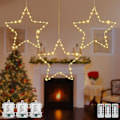 Miniatyrbild 1 av 5: Fönsterlampor 3-pack Julstjärnelampor med Timer Batteridrivna Juldekorationer 8 Ljuslägen med 3 Fjärrkontroller