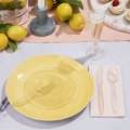 Miniatyrbild 3 av 5: 30 engångsglas i plast för champagne | Guldglittrande champagneglas i plast för fester | Glittrande genomskinliga plastglas | Plastglas för skålning |