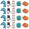 Miniatyrbillede 4 af 5: 50 stk. 10 farver håndlavede porcelænsperler 15x15 mm blomsterprintede porcelæns keramiske perler hjerte keramiske perler