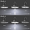 Miniatyrbilde 2 av 5: Solcellelampe, 4 moduser, 6 lysstyrker, med bevegelsessensor, fjernkontroll, hvitt lys