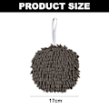 Miniatyrbild 2 av 5: 3-pack handdukar för badrum, handduksdekoration, chenille hängande handduksboll, mikrofiber fluffig absorberande mjuk liten badhandduk Grey