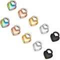 Miniatyrbilde 1 av 5: 20 stk. Hjerte Lås Anheng Charms Stort Hull Rustfritt Stål Charm Metall Glatt Anheng for Smykkelaging 10.5mm