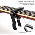 Miniatyrbild 2 av 5: Gitarr Capo med 6 Gitarrplektrum, Ukulele Capo Akustisk Elektrisk Gitarr Clip Snabbt Byte Capo Clamp för Akustiska Elektriska Gitarrer black