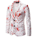 Miniatyrbillede 2 af 4: Herre Slim Fit Mode Juleprintede Blazere Til Jul, Nytår White S