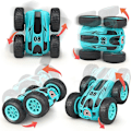 Miniatyrbild 4 av 5: Mini Stunt Rc Bilar Leksak, 4wd 2.4ghz Dubbelsidig Roterande (grön)