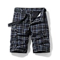 Pikkukuva 1 / 5: Miesten ruudulliset shortsit, väljä vyötärö, monipuoliset twill-cargo-shortsit BLACK 34