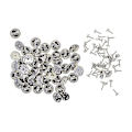 Miniatyrbillede 5 af 5: 50 Sæt Badge Hat Pin Metal Tie Back Lapel Butterfly Spænder Fastgørelser Sølv