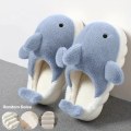 Miniatyrbilde 10 av 10: Søte Hai Tøfler Sklisikre Slippers Innendørs For Menn Myke Plysj Koselige Vintersko grey EU38 39
