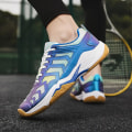 Miniatyrbillede 5 af 5: Mænd Kvinder Letvægts Sneaker Mode Indendørs Court Sko Velegnet Til Badminton 3Dw66 Blue EU 36