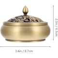Miniatyrbillede 3 af 6: Røgelsesskål i messing med låg retro røgelsesbrænder røgelsesbrænder kobberkar røgelsesbeholder til hjem tehus ornament