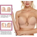 Miniatyrbild 3 av 3: Axelbandslös klibbig push-up bh rygglös självhäftande osynlig Beige C