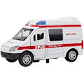 Pikkukuva 5 / 5: Ambulanssiauto 1:32 Mini Alloy -automallilelu, jossa ääni ja valo, opettavainen lahja yli 3-vuotiaille lapsille [punainen]