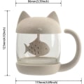 Miniatyrbild 2 av 5: 250 ml kattglaskopp tekopp med fisk teinfuser silfilter