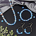 Miniatyrbild 3 av 5: 96 st Frostade Stenpärlor 8mm Syntetisk Månsken Rund Pärlor Ädelsten Lösa Pärlor för Armband Halsband Smyckestillverkning (Royal Blå)