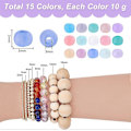 Miniatyrbild 2 av 5: 150g Glasfrö Pärlor 15 Färger 3mm Lösa Frö Pärlor Kit Vännskap Midjepärlor Transparent Frostad Kristall Pärlor för Vår Sommar Halsband Armband