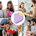 Miniatyrbilde 4 av 5: Nydelige sminkepunger for kvinner, sminkeveskeorganisator, stor kordfløyel, polyester og imitert nylon purple