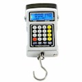 Miniatyrbild 1 av 5: Fiskvåg, bakgrundsbelyst LCD-display 110 lbs fiskevågar med måttband, elektroniska vågar digital fiskekroksvåg
