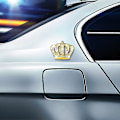 Miniatyrbillede 3 af 4: 2 stk. Bling Krystal 3D Bil Emblem Badge Mærkat, Vandtæt Krom Metal Krone Bil Mærkat