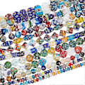 Miniatyrbillede 1 af 5: 10 strenge assorterede lampwork perler Millefiori perler løse glas perler til smykkefremstilling - 15 tommer ~ 16 tommer